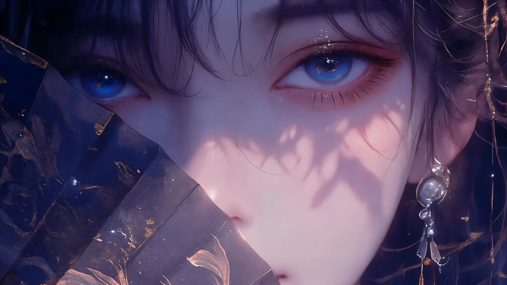 蓝眸轻纱少女