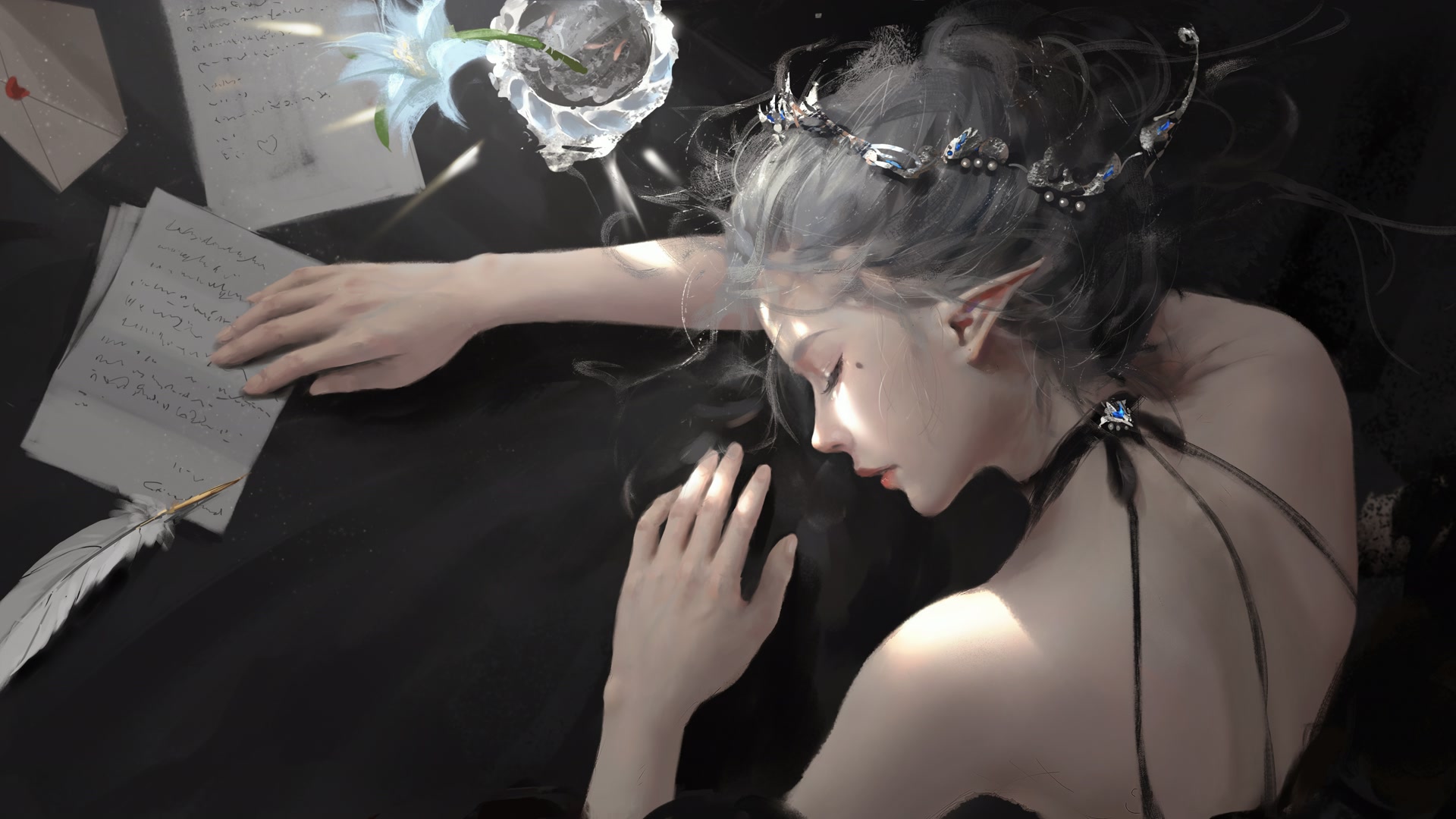 银发精灵沉睡