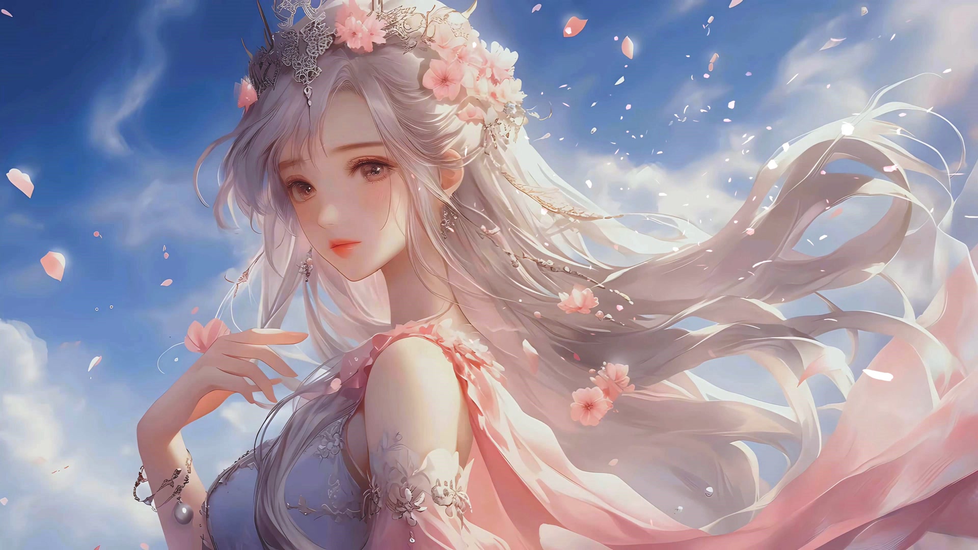 银发花冠少女