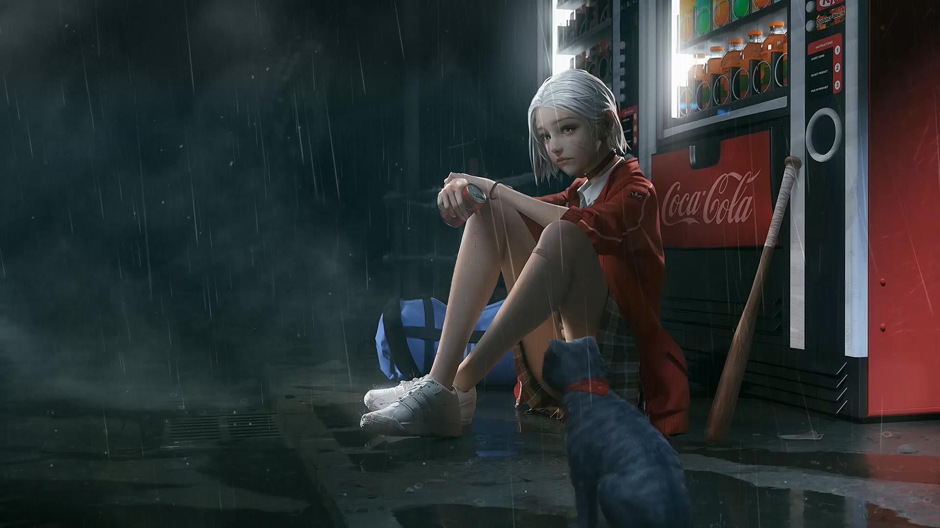 雨夜少女与猫