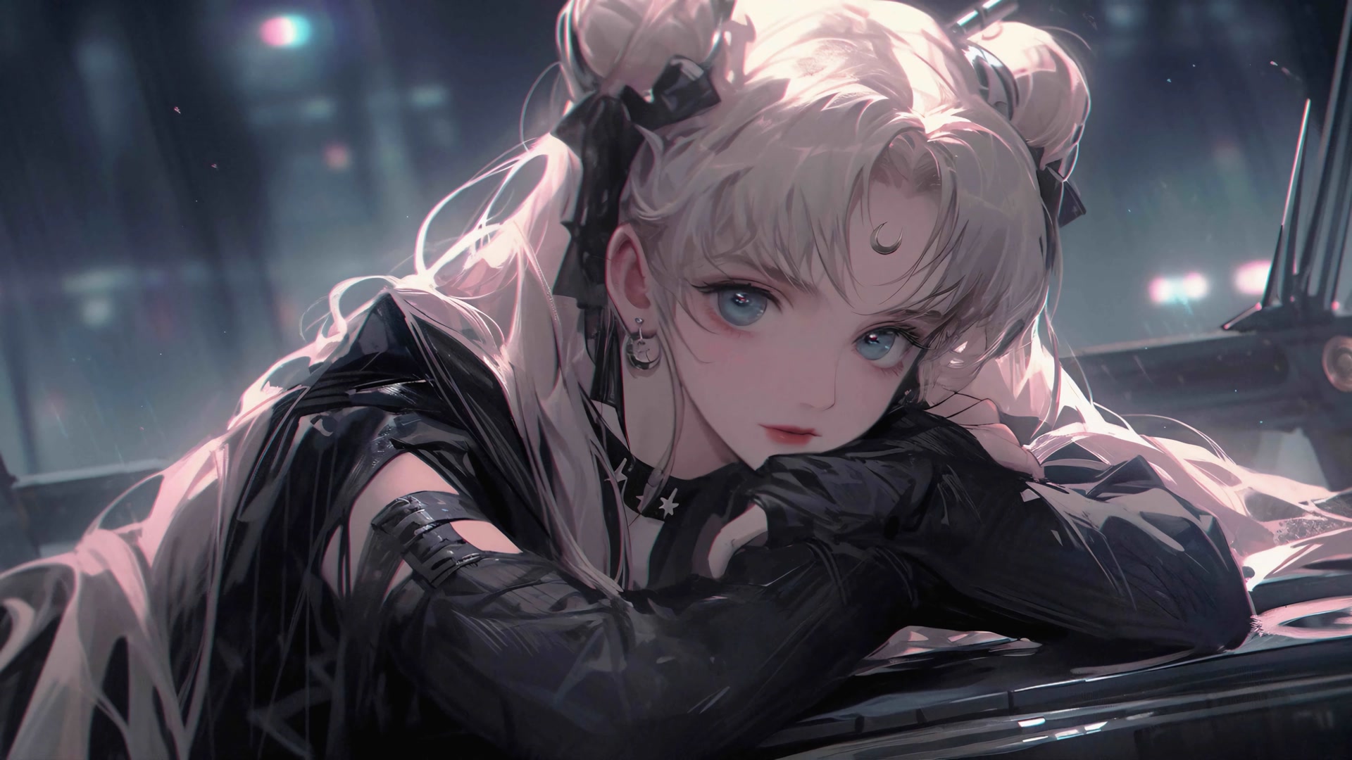 雨夜金发少女