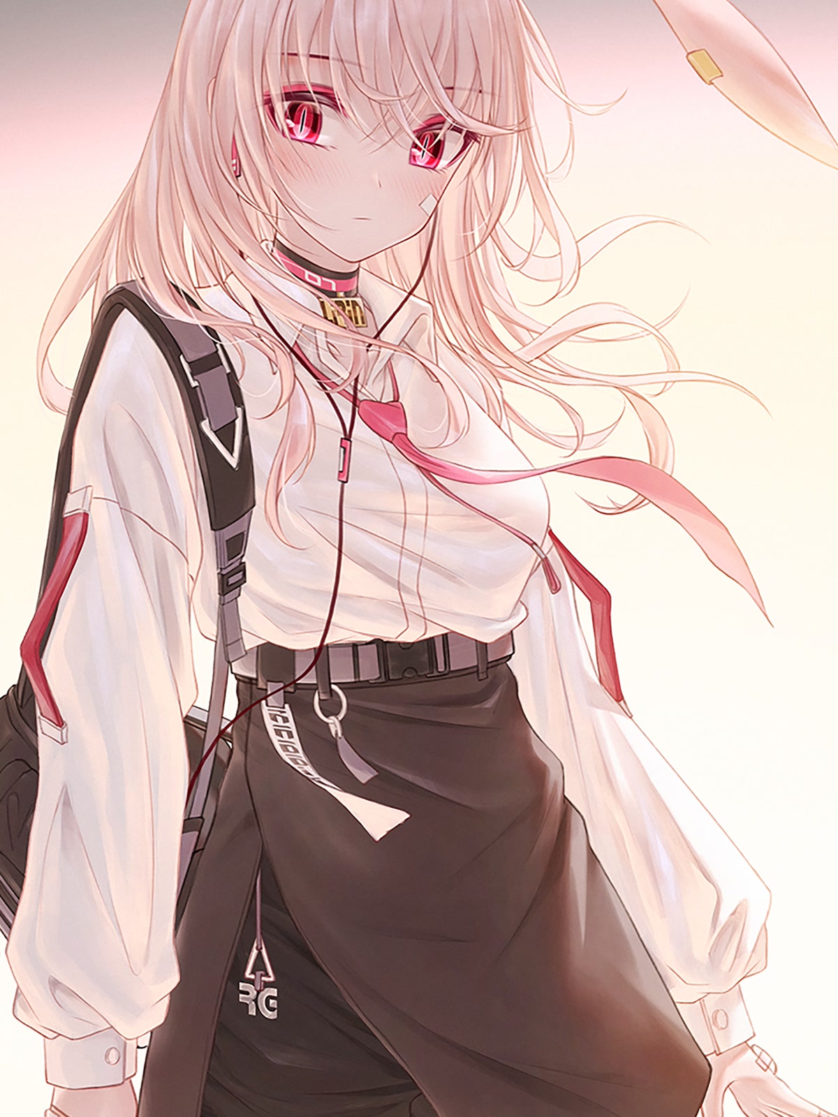 兔耳少女白衬衫