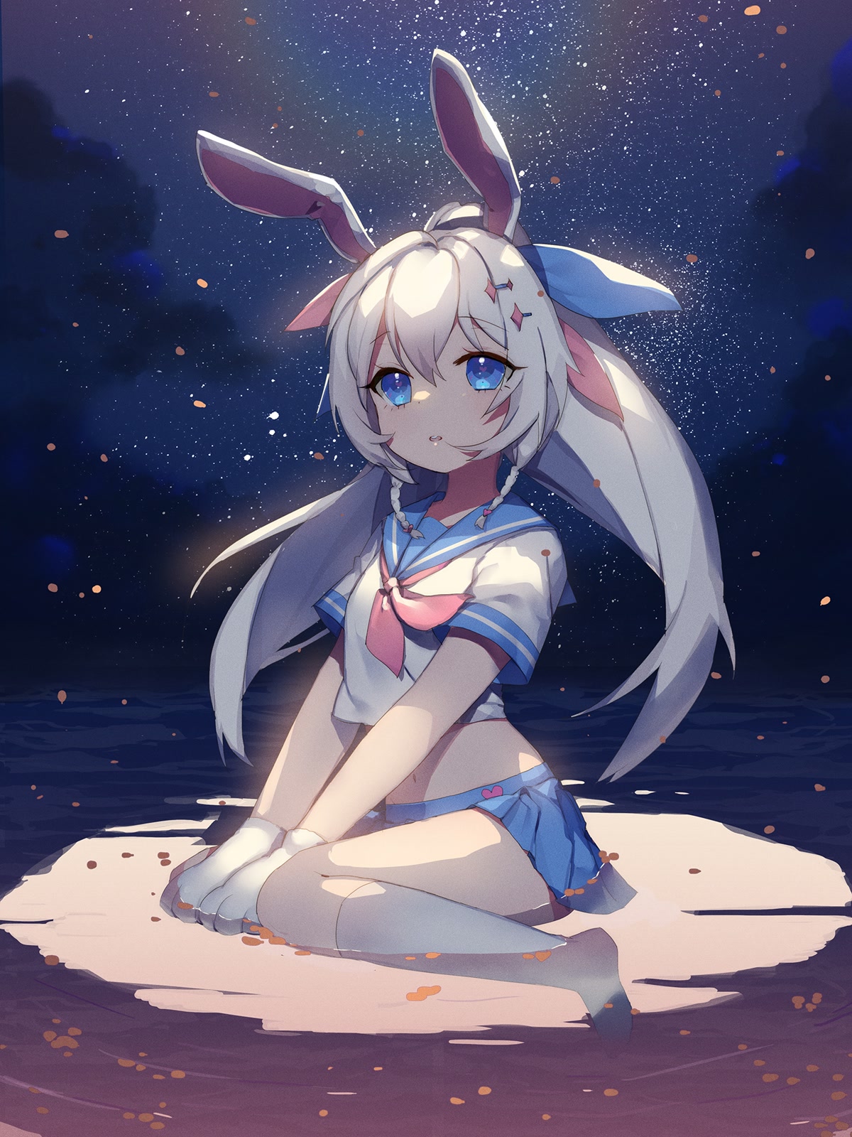 兔耳少女静坐