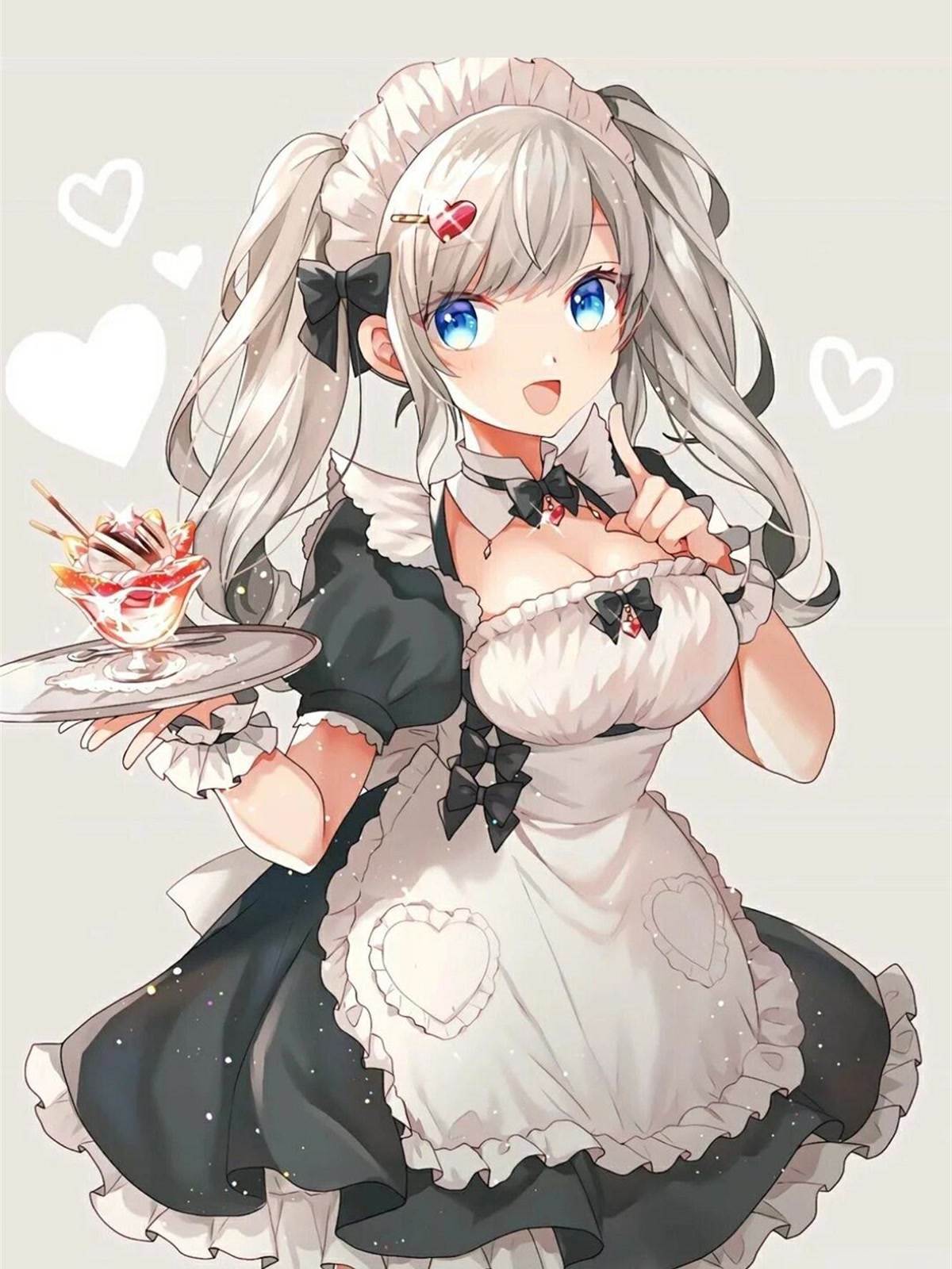 可爱女仆微笑