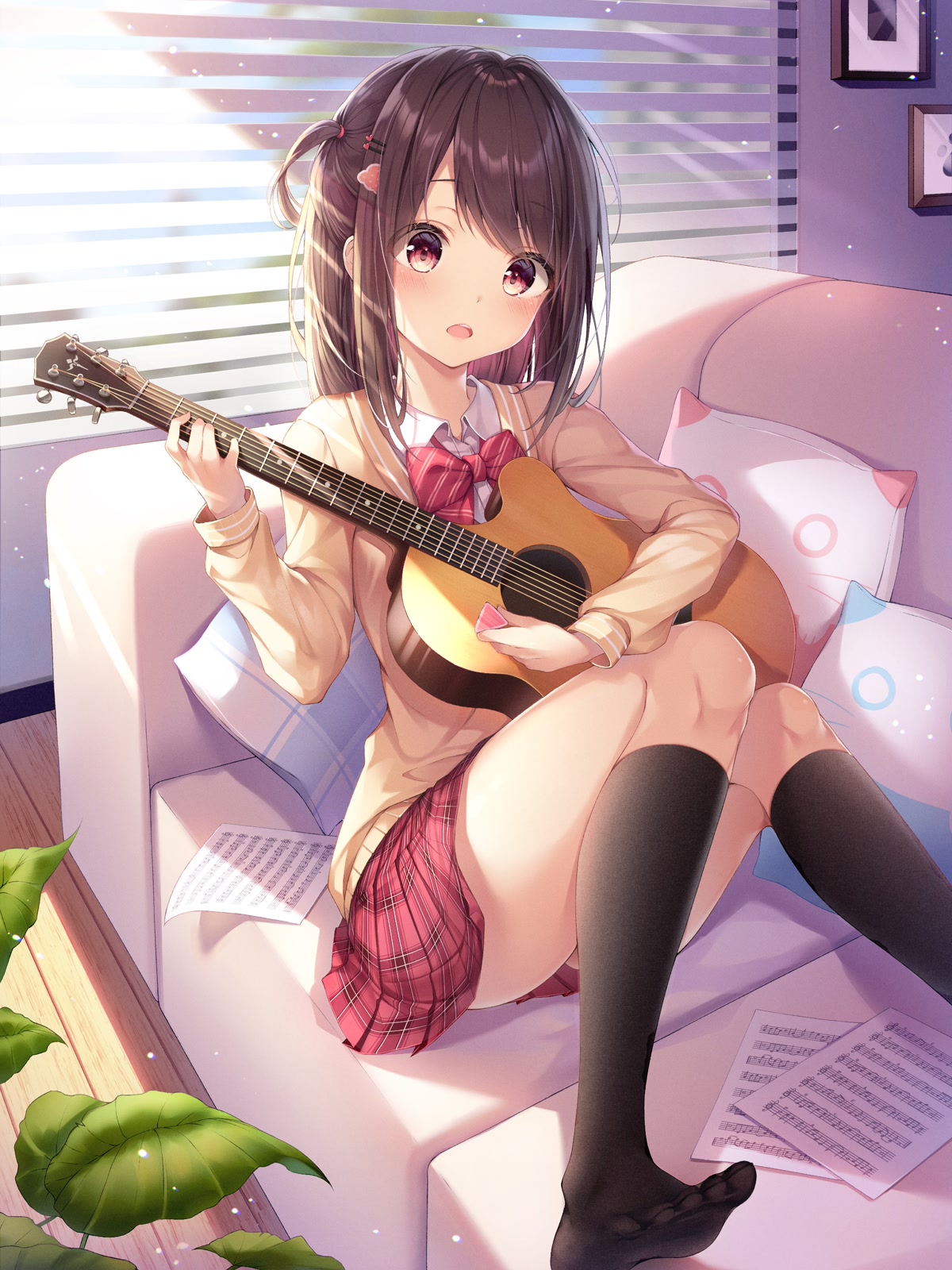 吉他少女午后时光