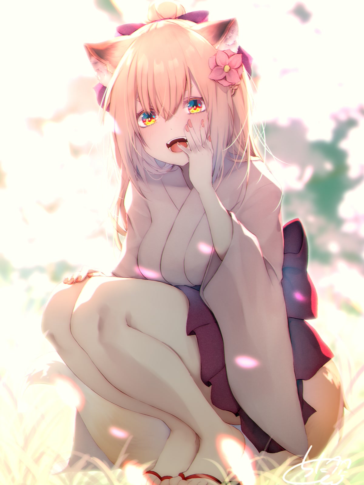 樱花下的猫耳少女