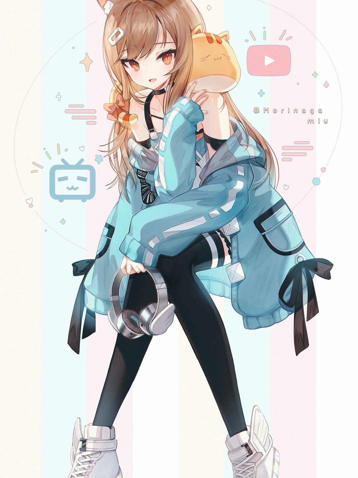 猫耳少女听歌