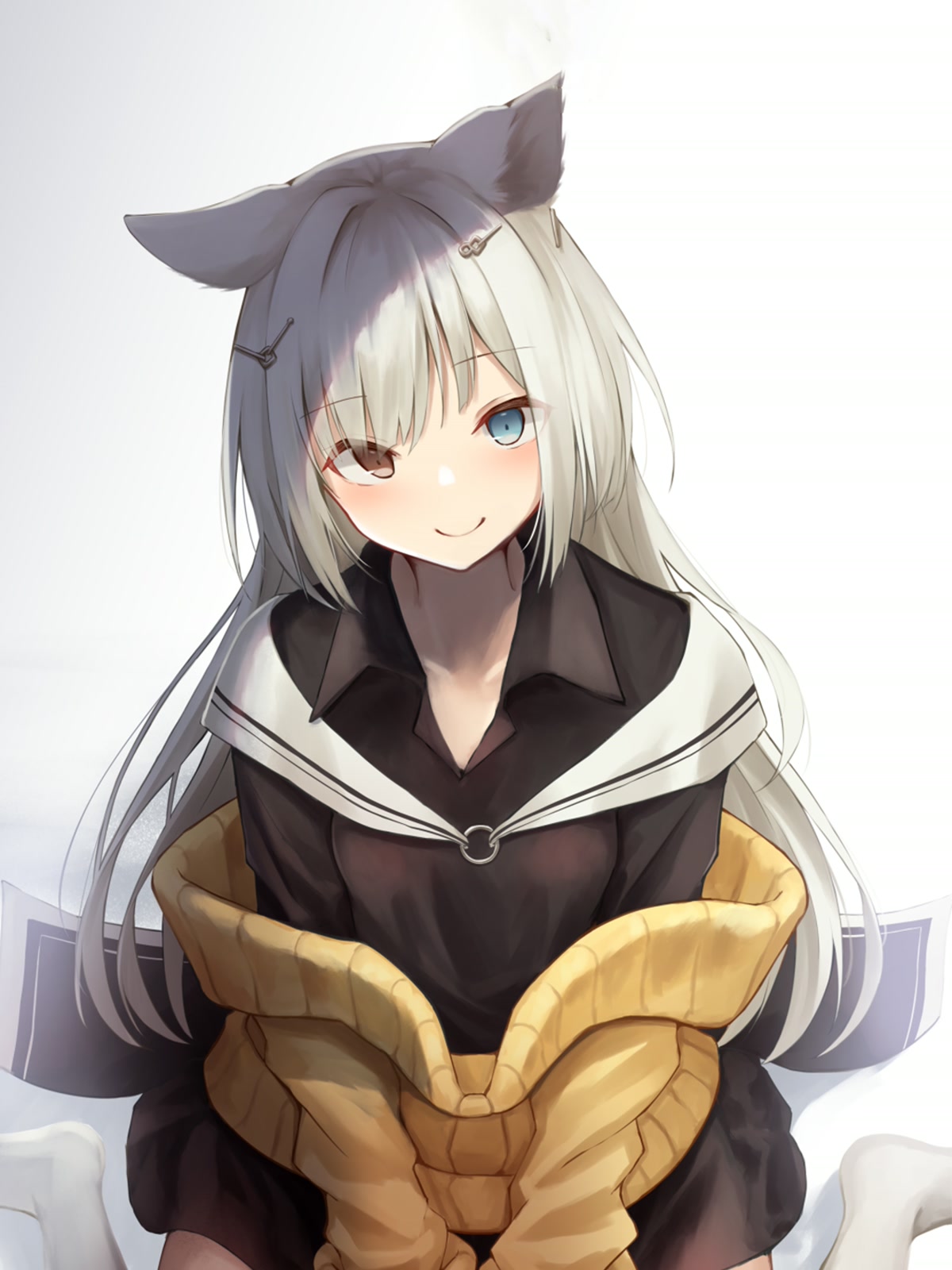 猫耳少女微笑
