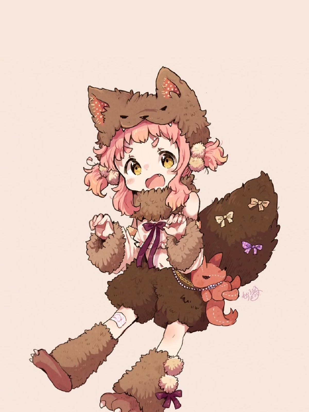 粉发兽耳少女