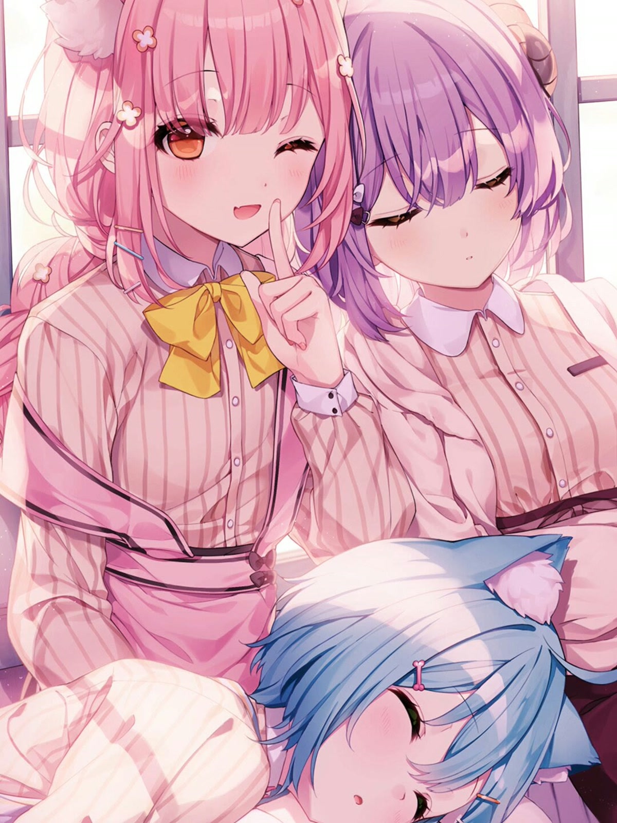 粉发少女猫耳