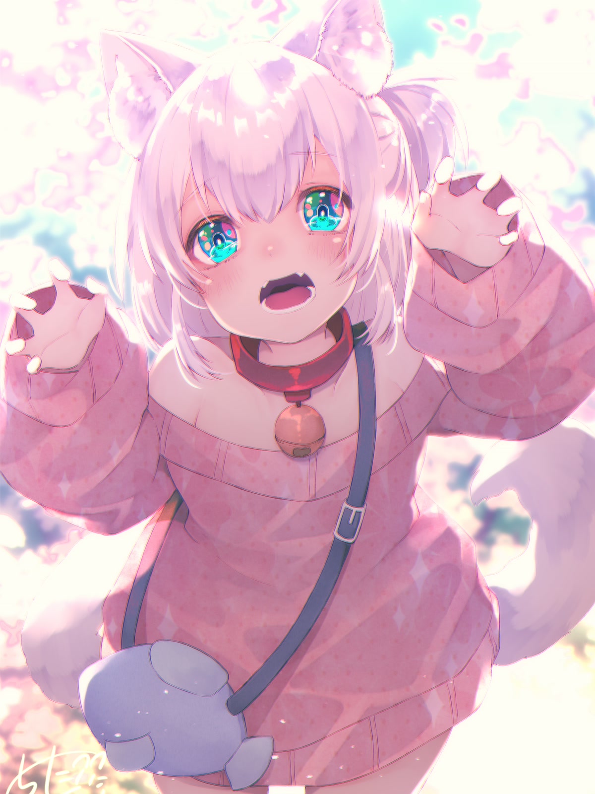 粉发少女猫耳