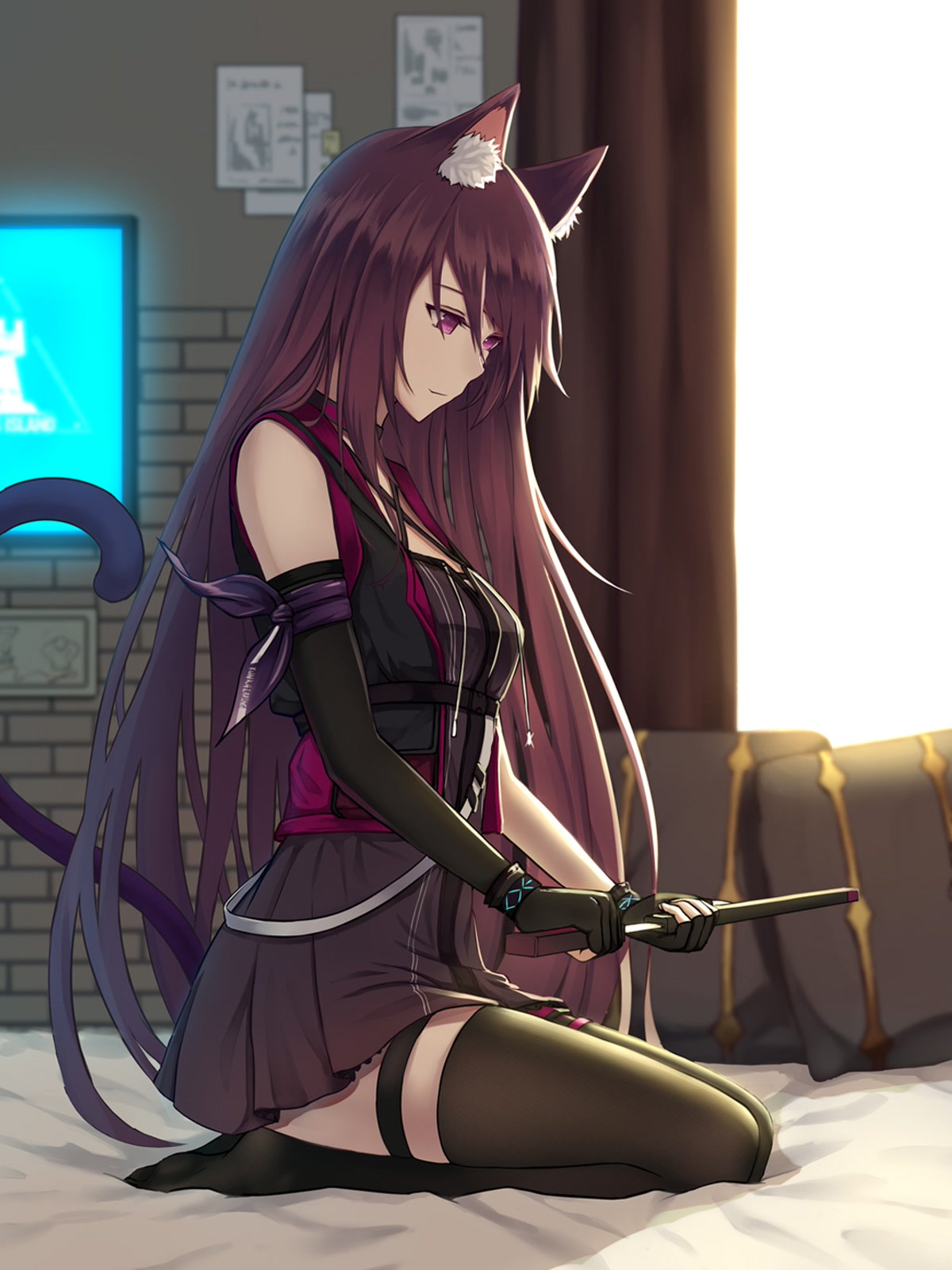 紫发猫耳少女
