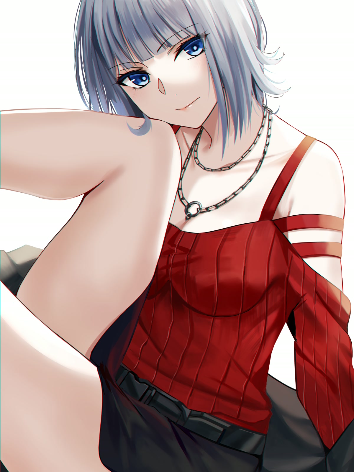 红裙银发少女