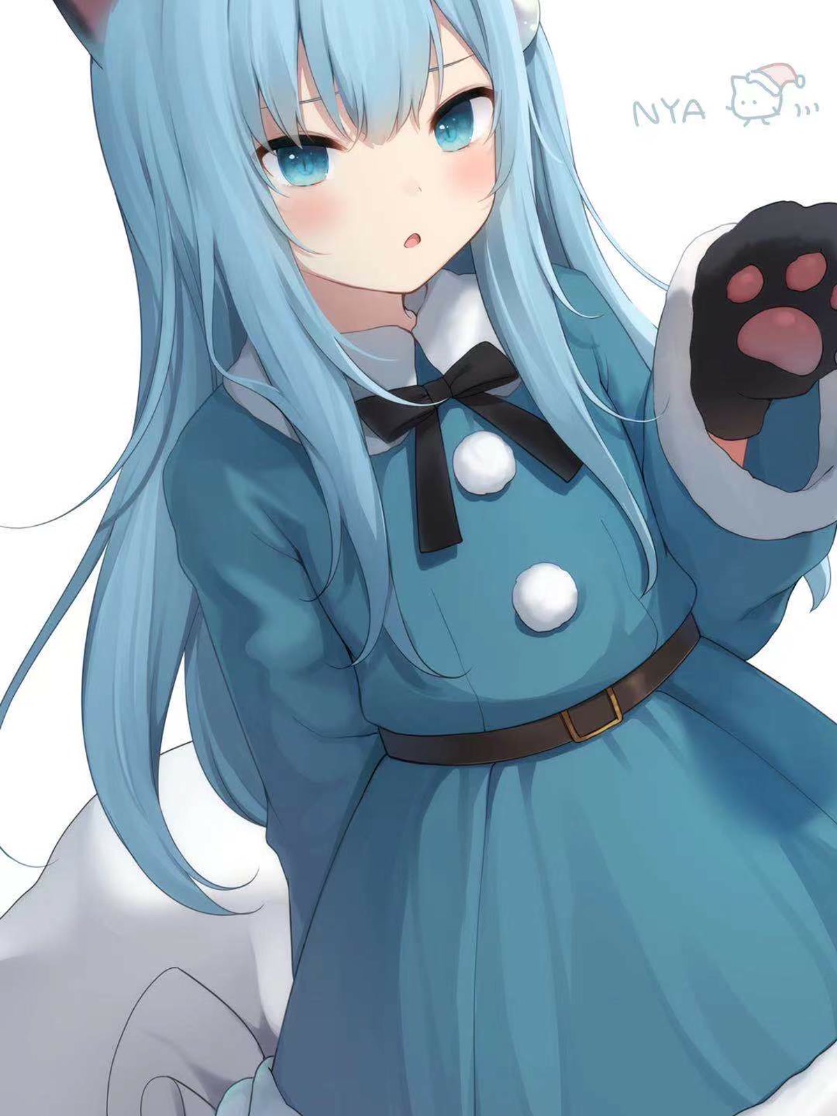 蓝发兽耳少女