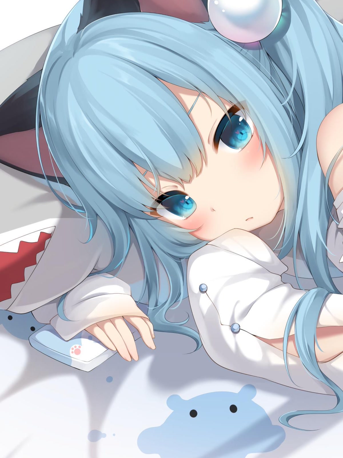 蓝发猫耳少女