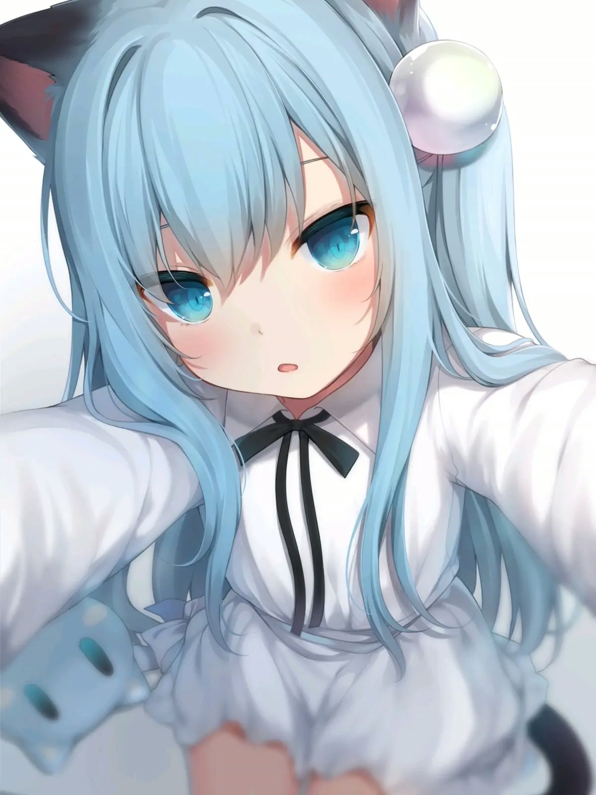 蓝发猫耳少女