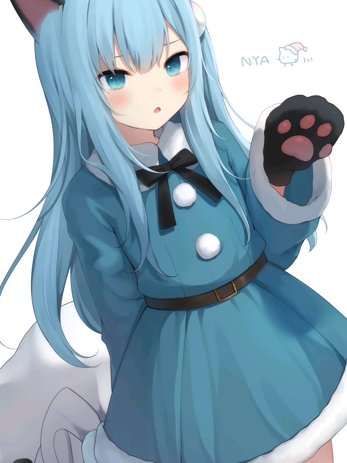 蓝发猫耳少女
