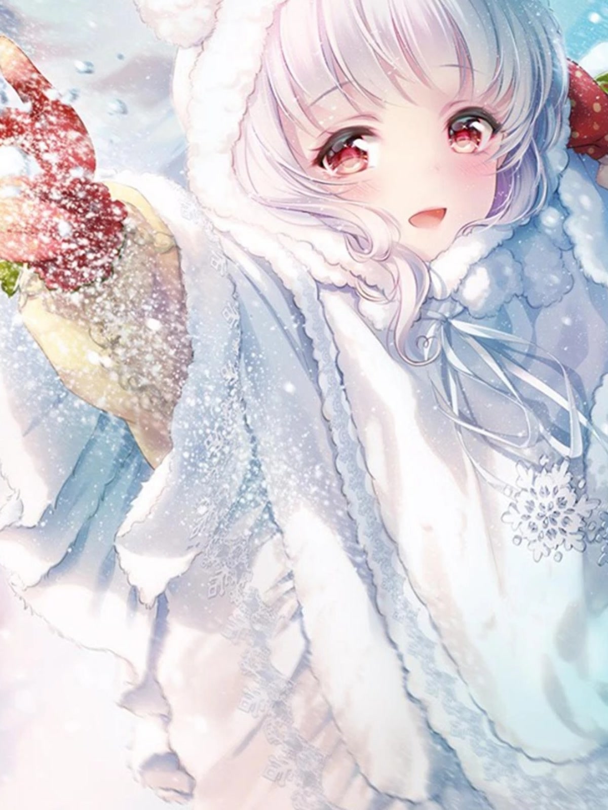 雪中红瞳少女