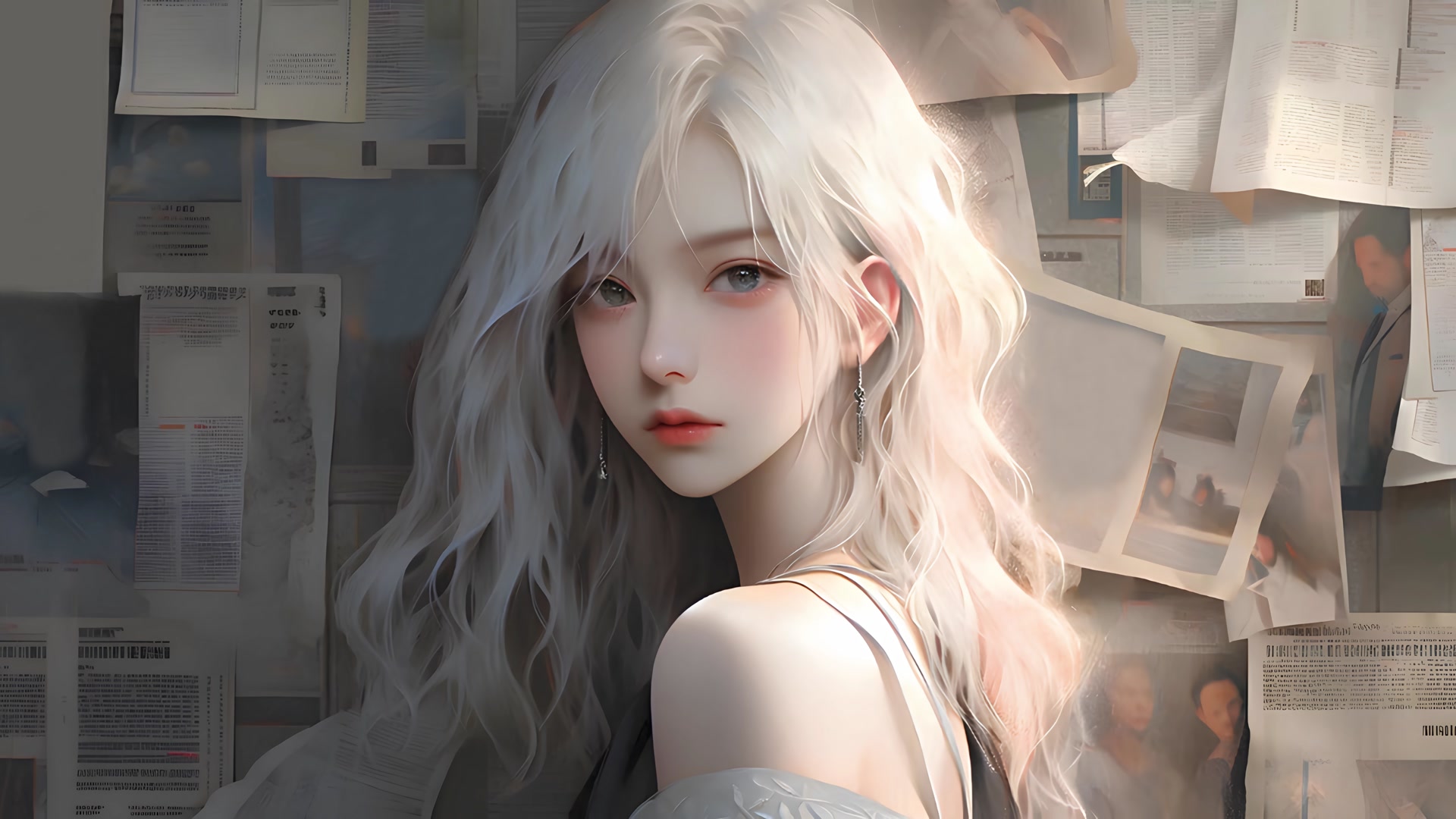 白发少女回眸