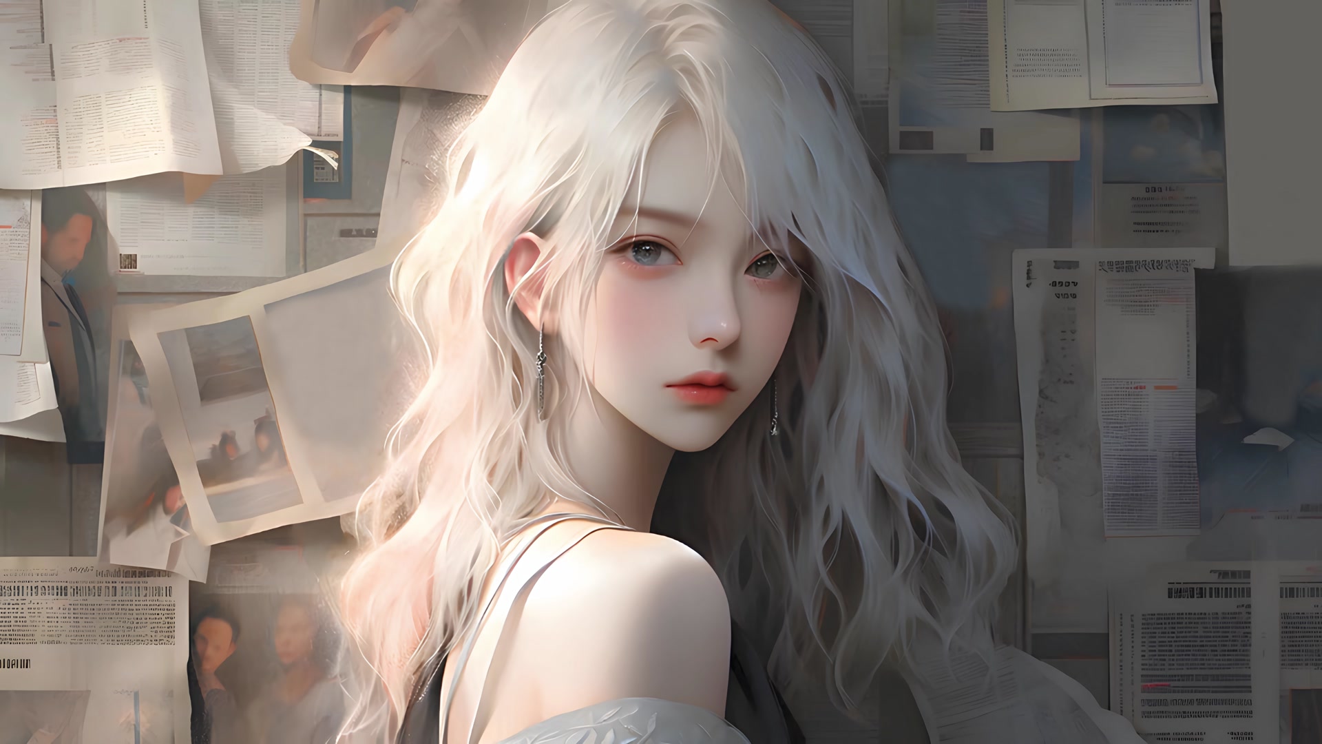 白发少女回眸