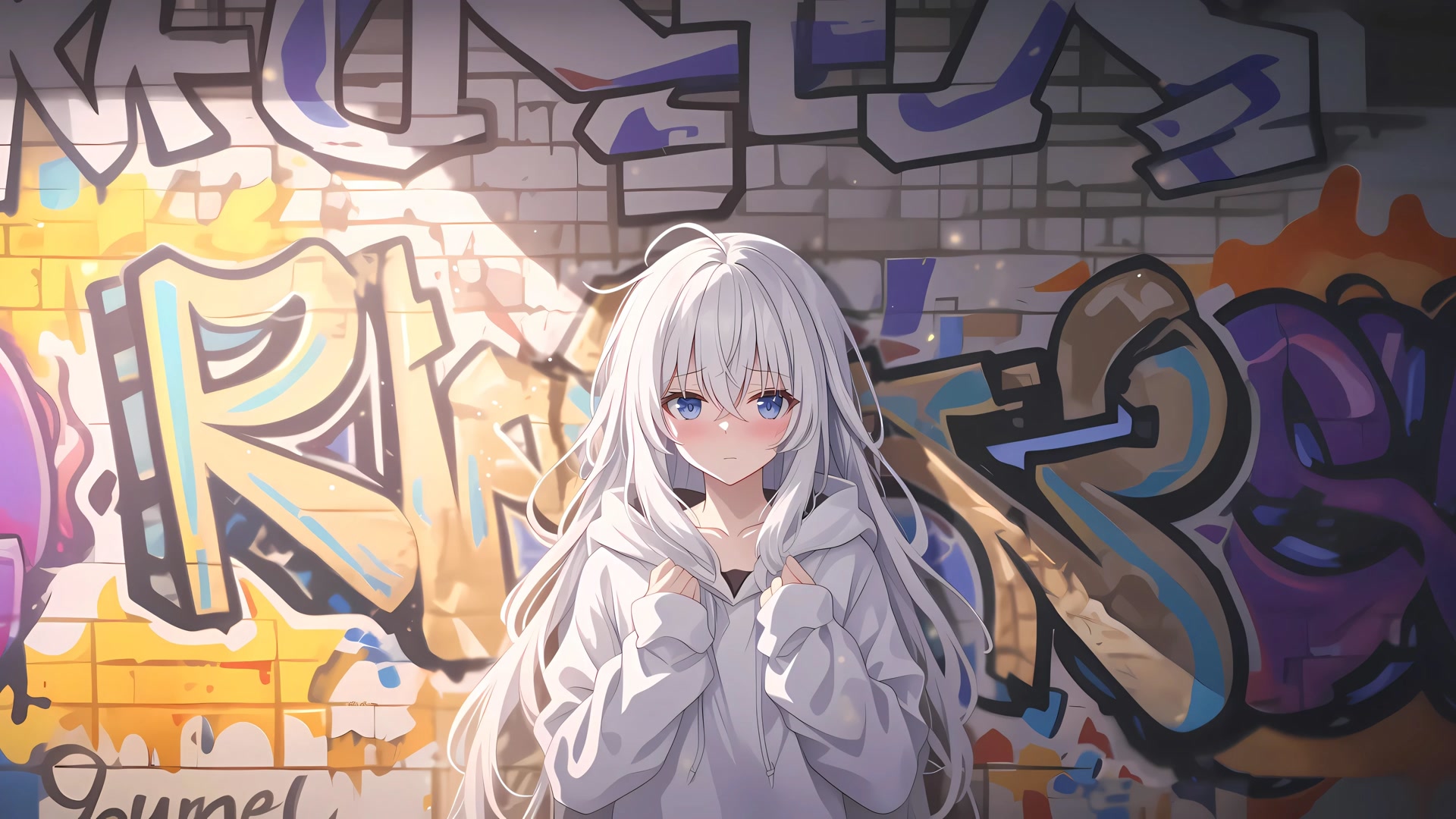 白发蓝眼少女