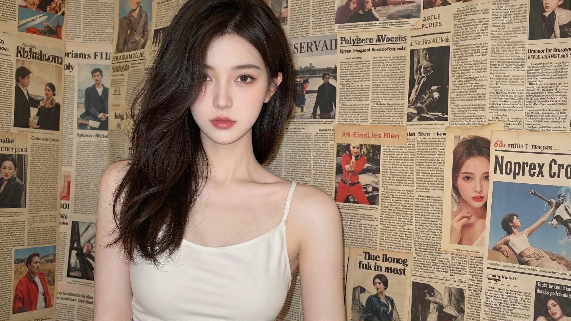 白背心长发女