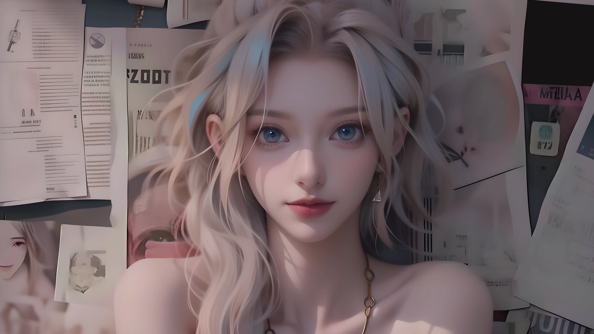 蓝眸金发少女