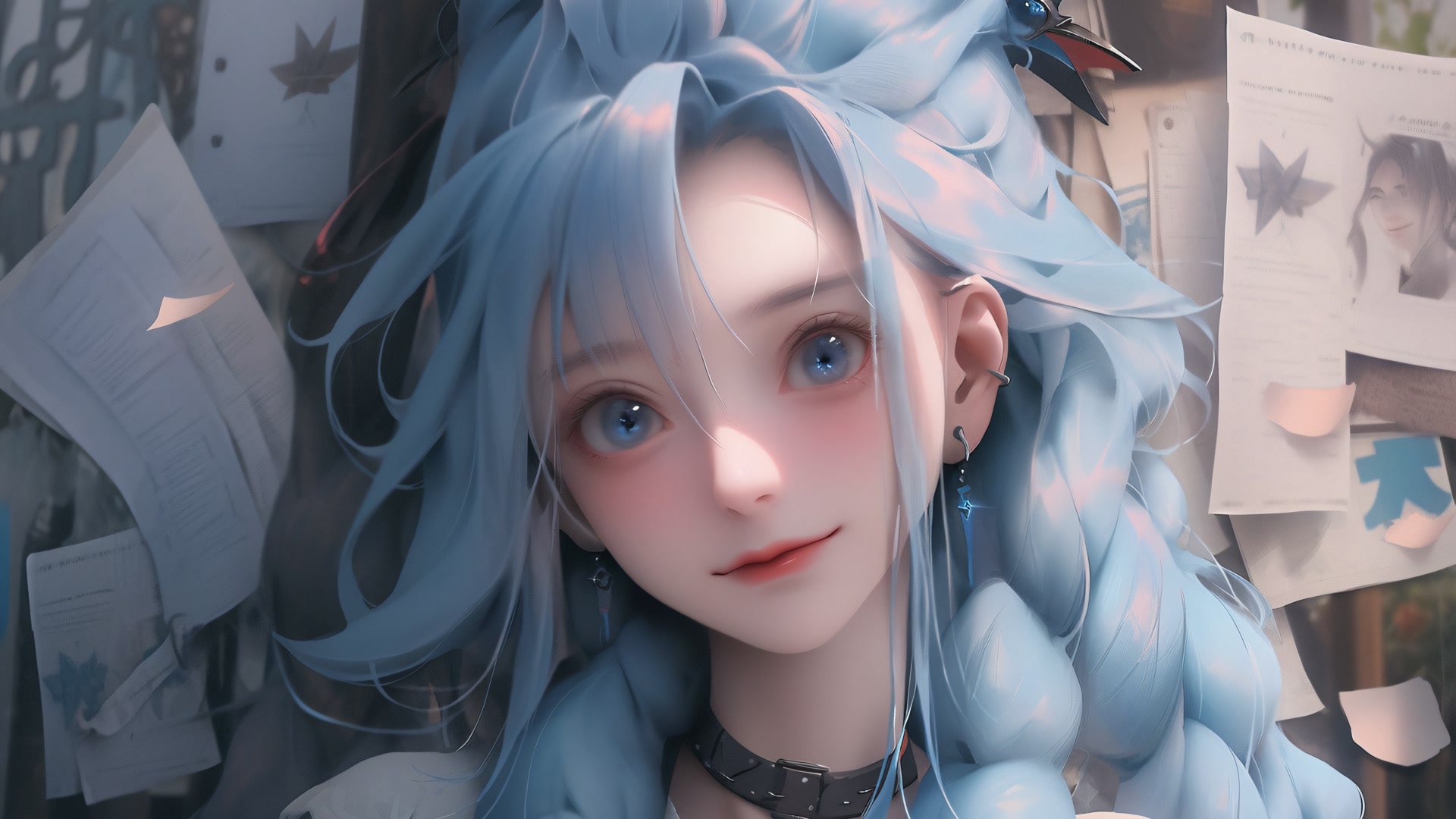 蔚蓝少女凝视