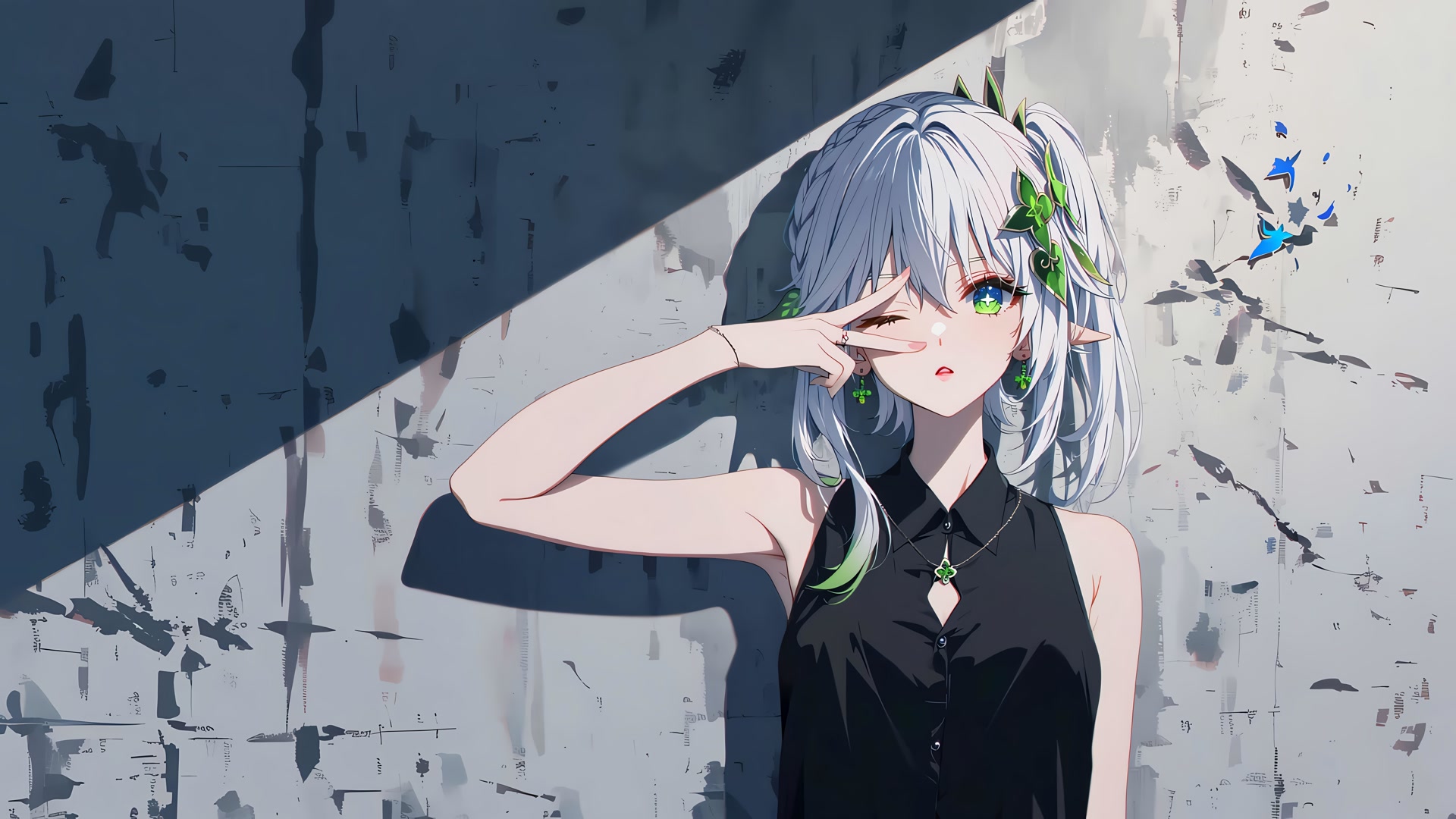 银发精灵少女