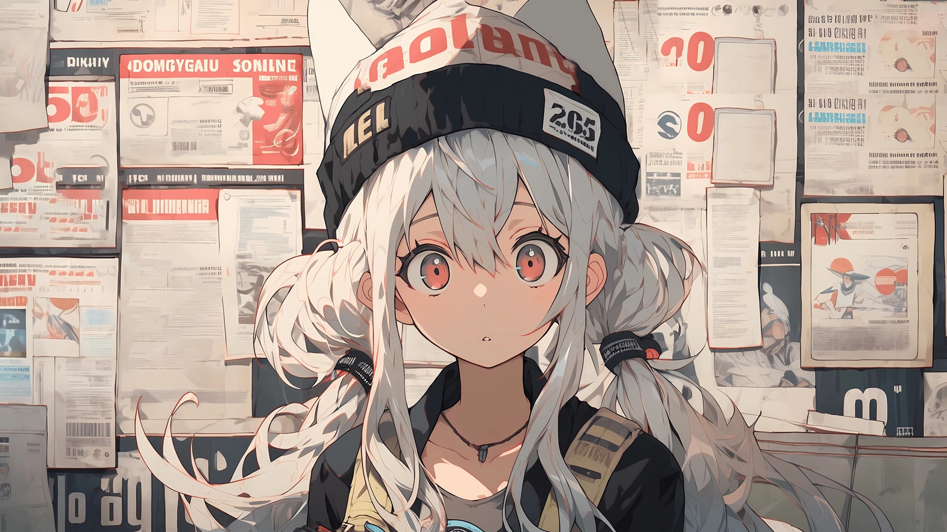 银发红瞳少女