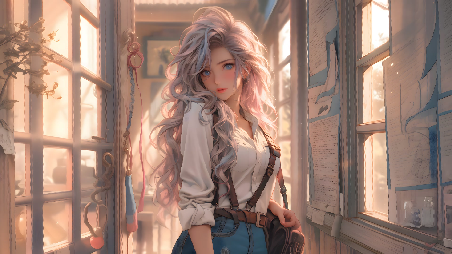 银发蓝眼少女