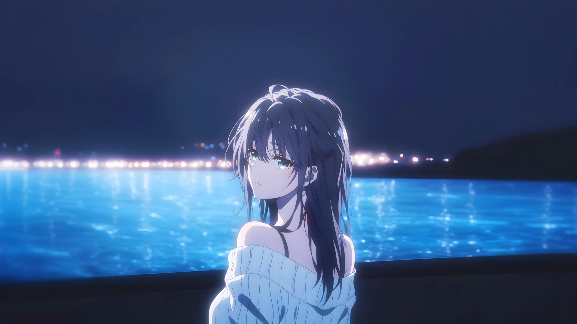 夜海少女凝望