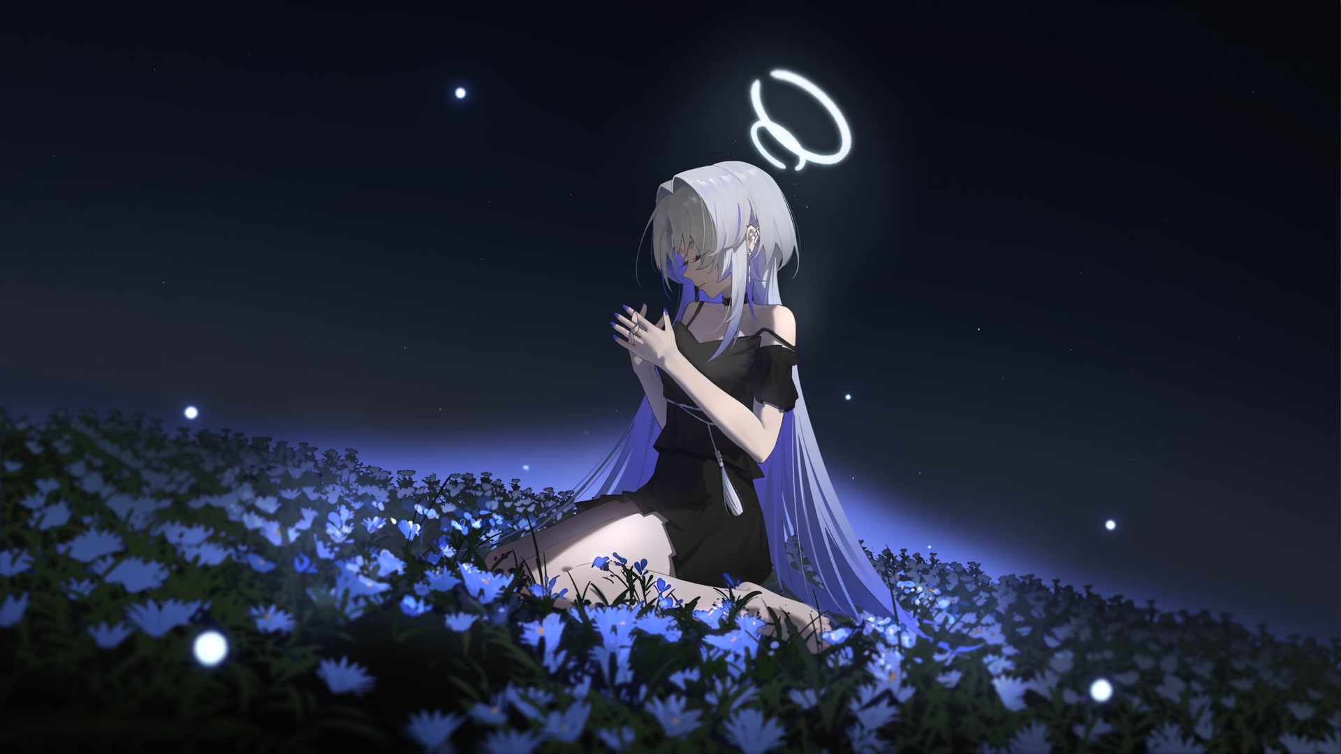 天使坠入花海