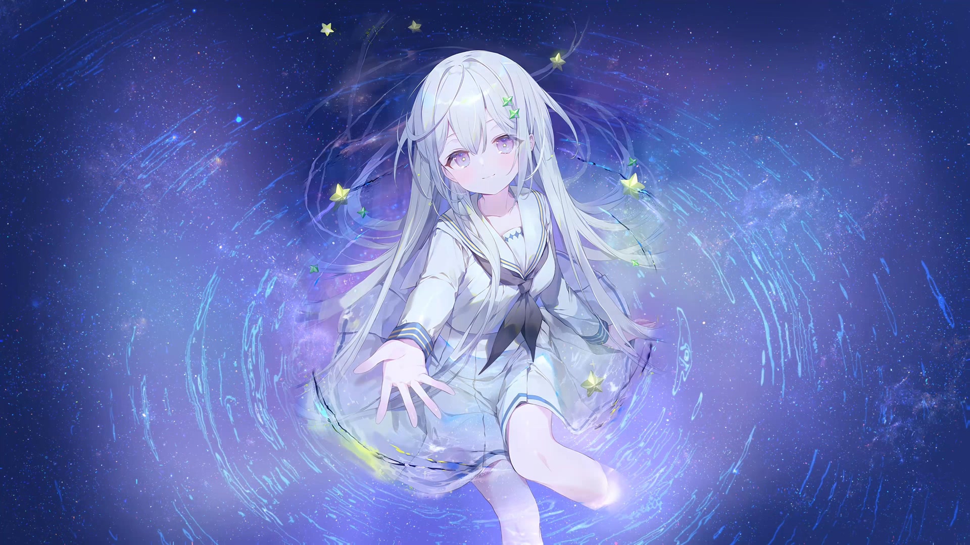 星夜中的少女