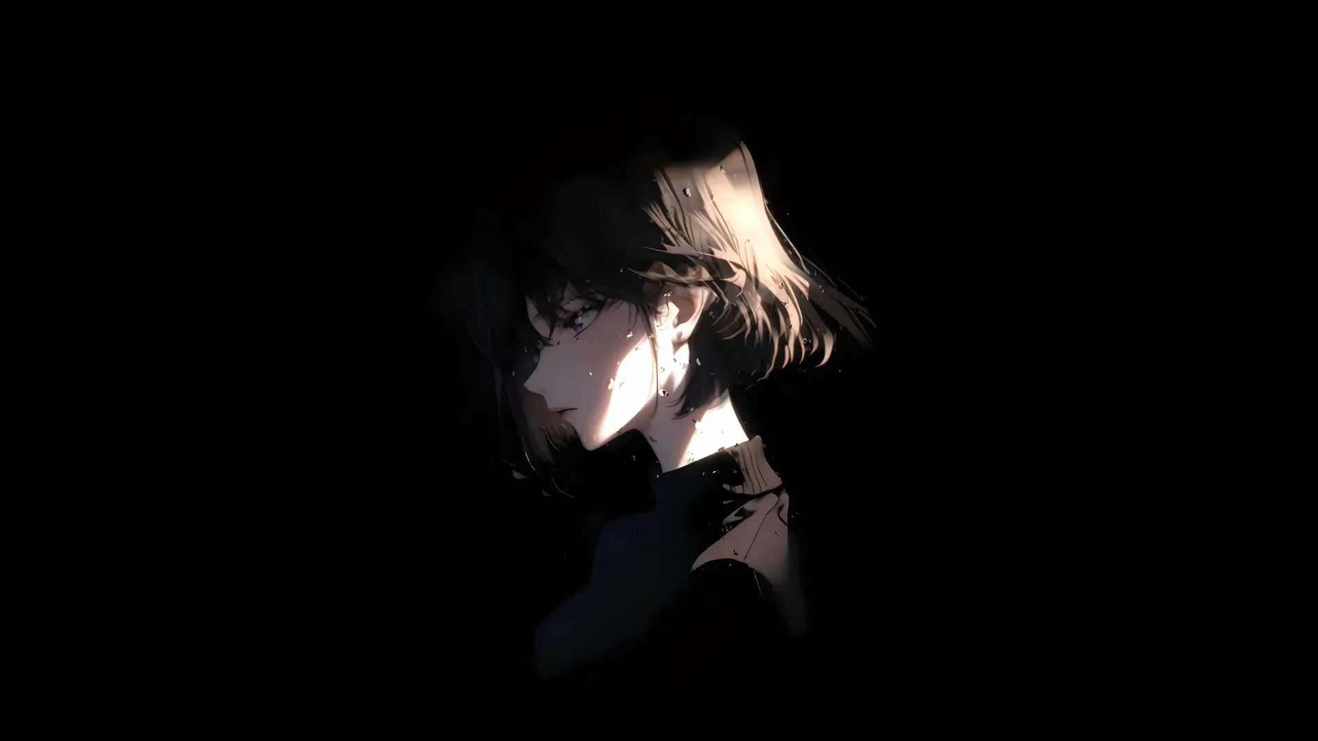 暗夜侧颜少女