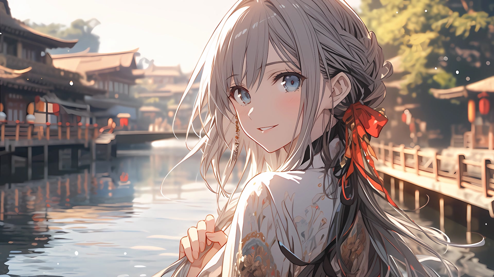 水乡少女回眸
