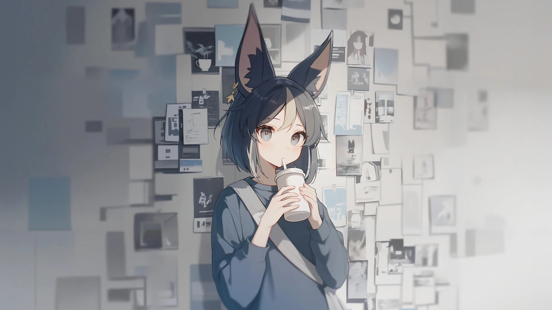 狐耳少女捧杯