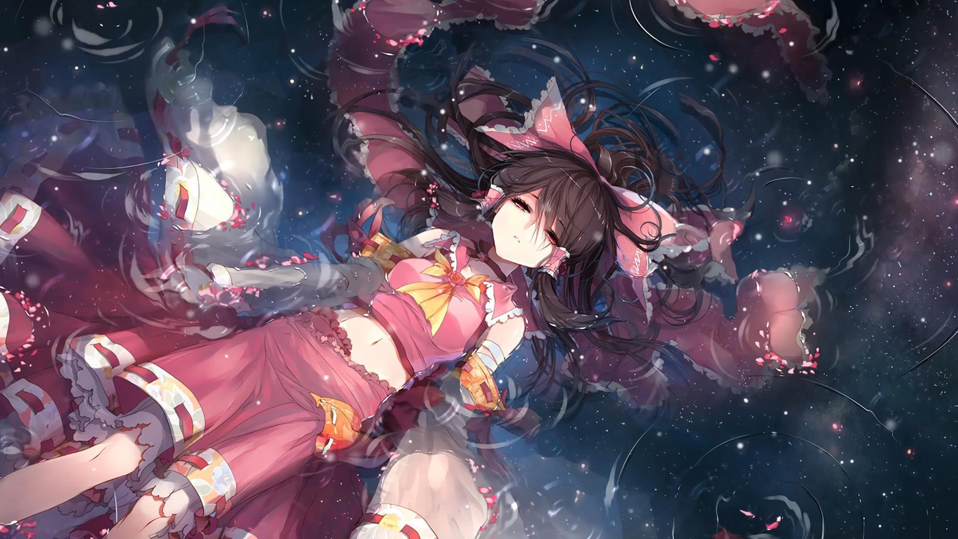 粉裙少女漂浮