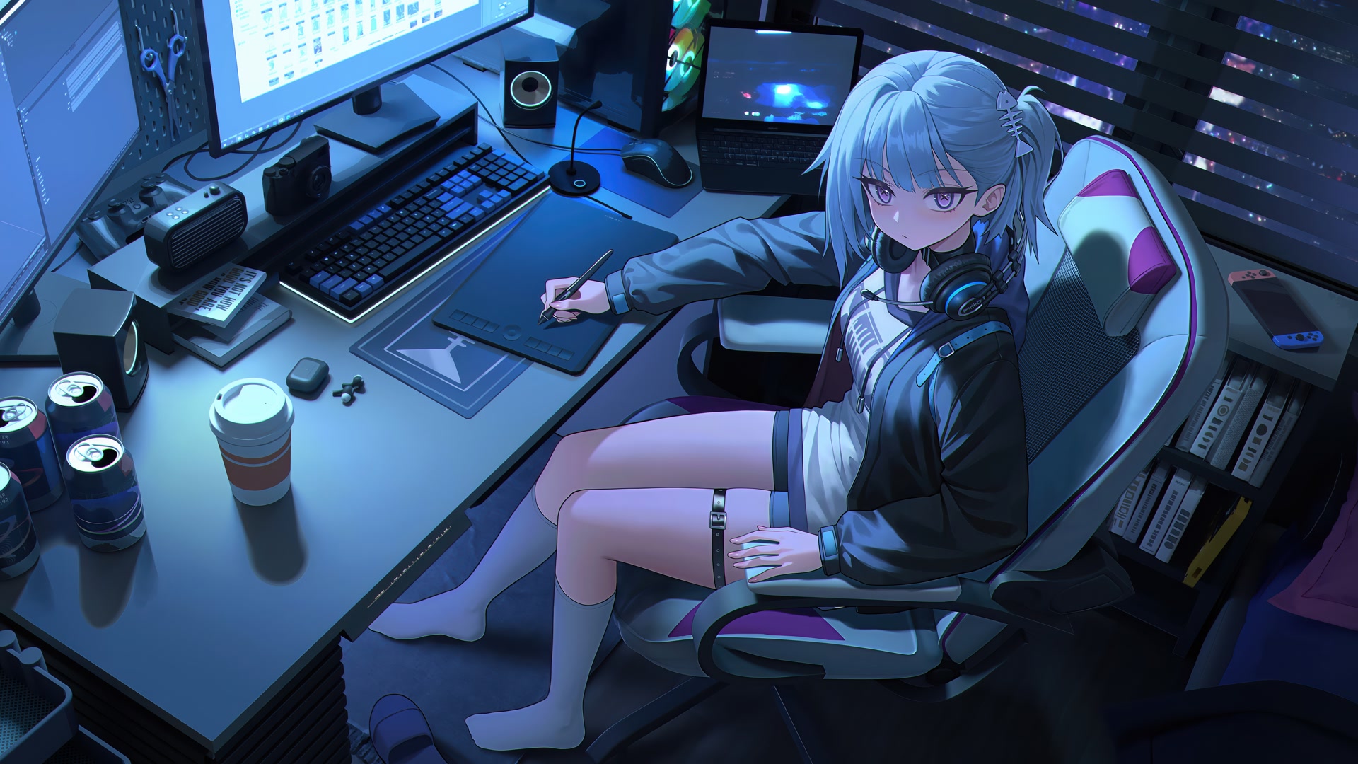 紫瞳少女深夜码
