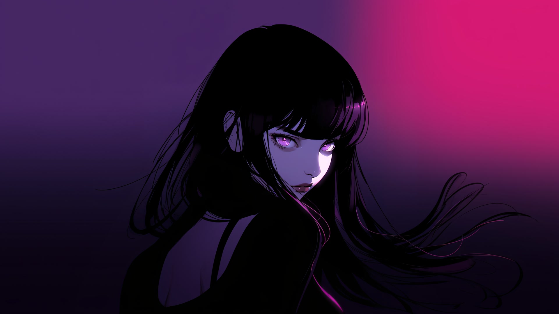 紫瞳黑发少女