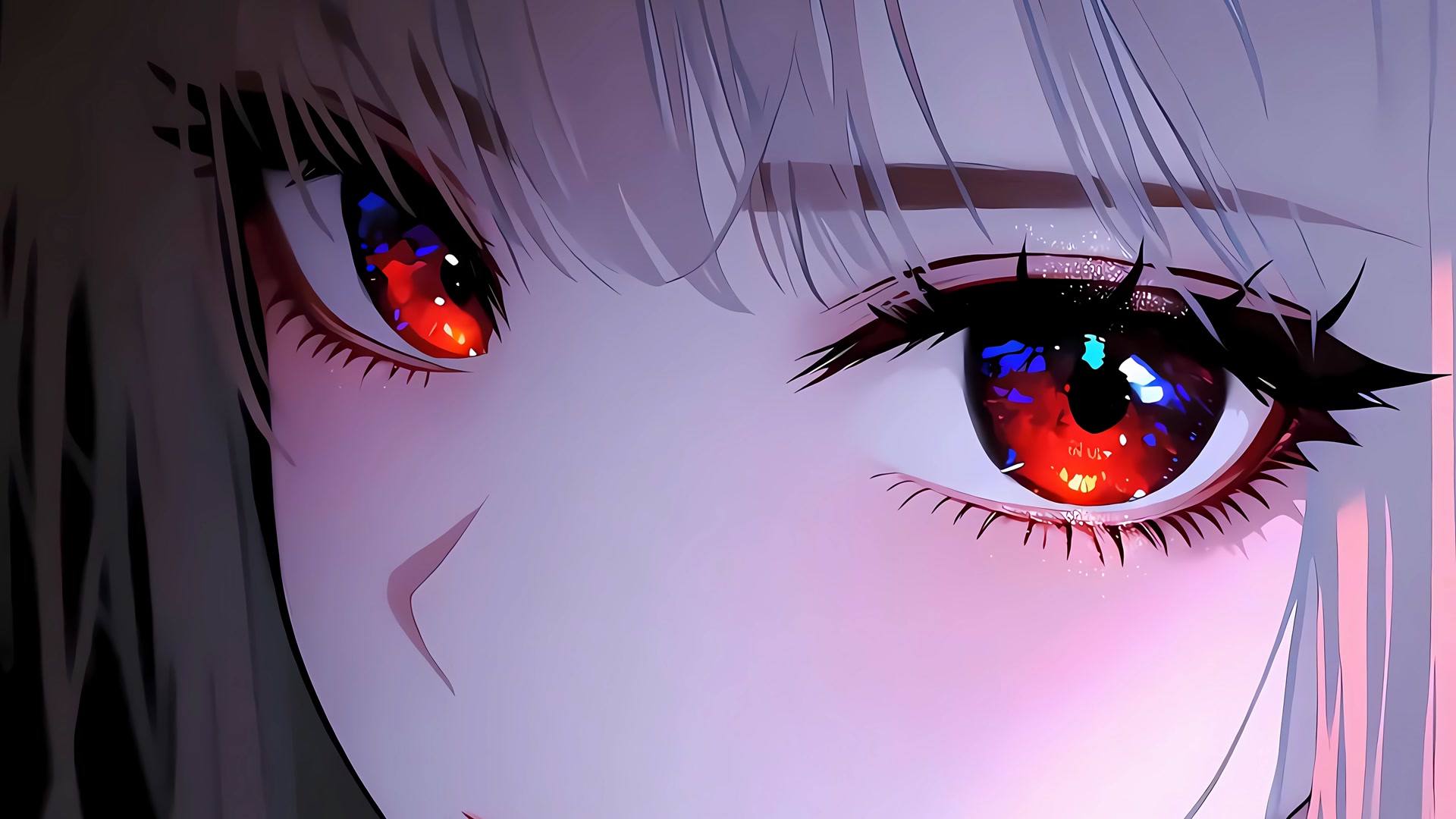 红瞳少女凝视