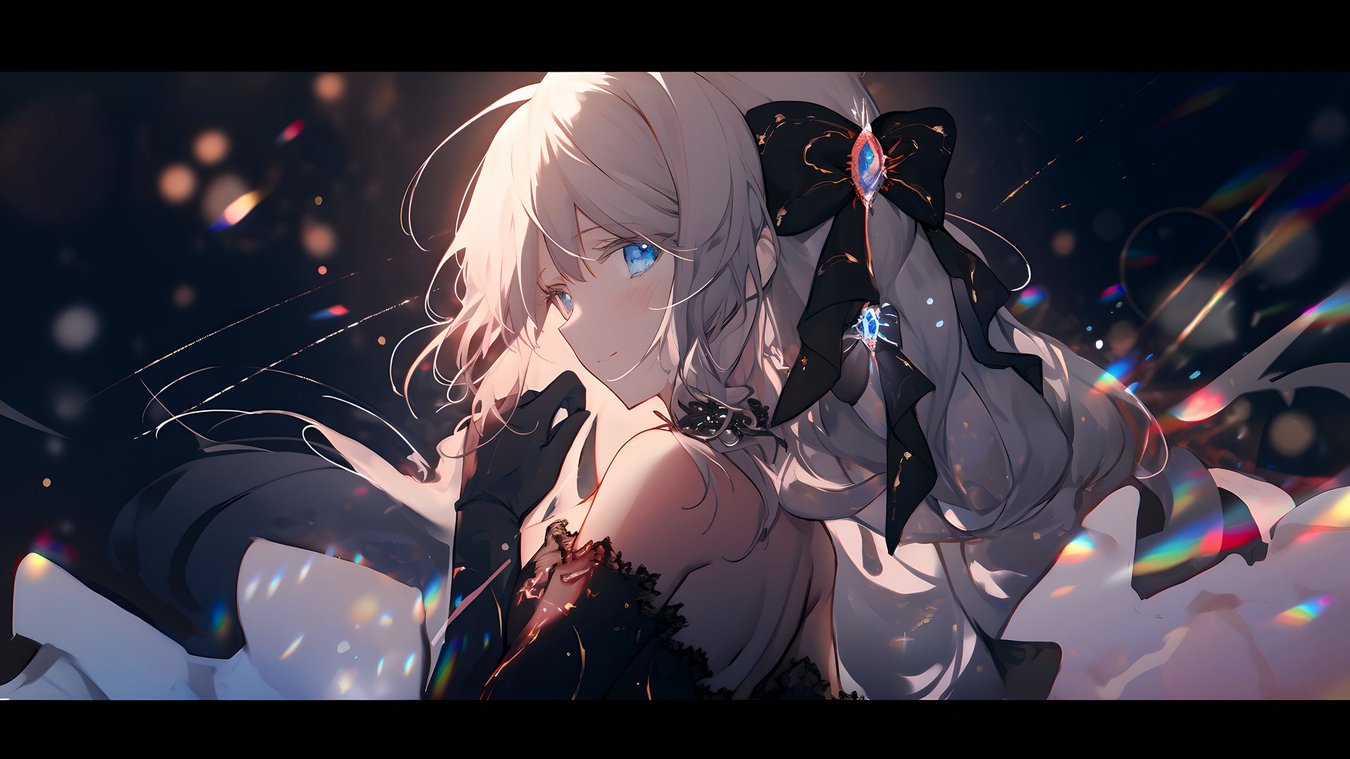 蓝眸少女回眸