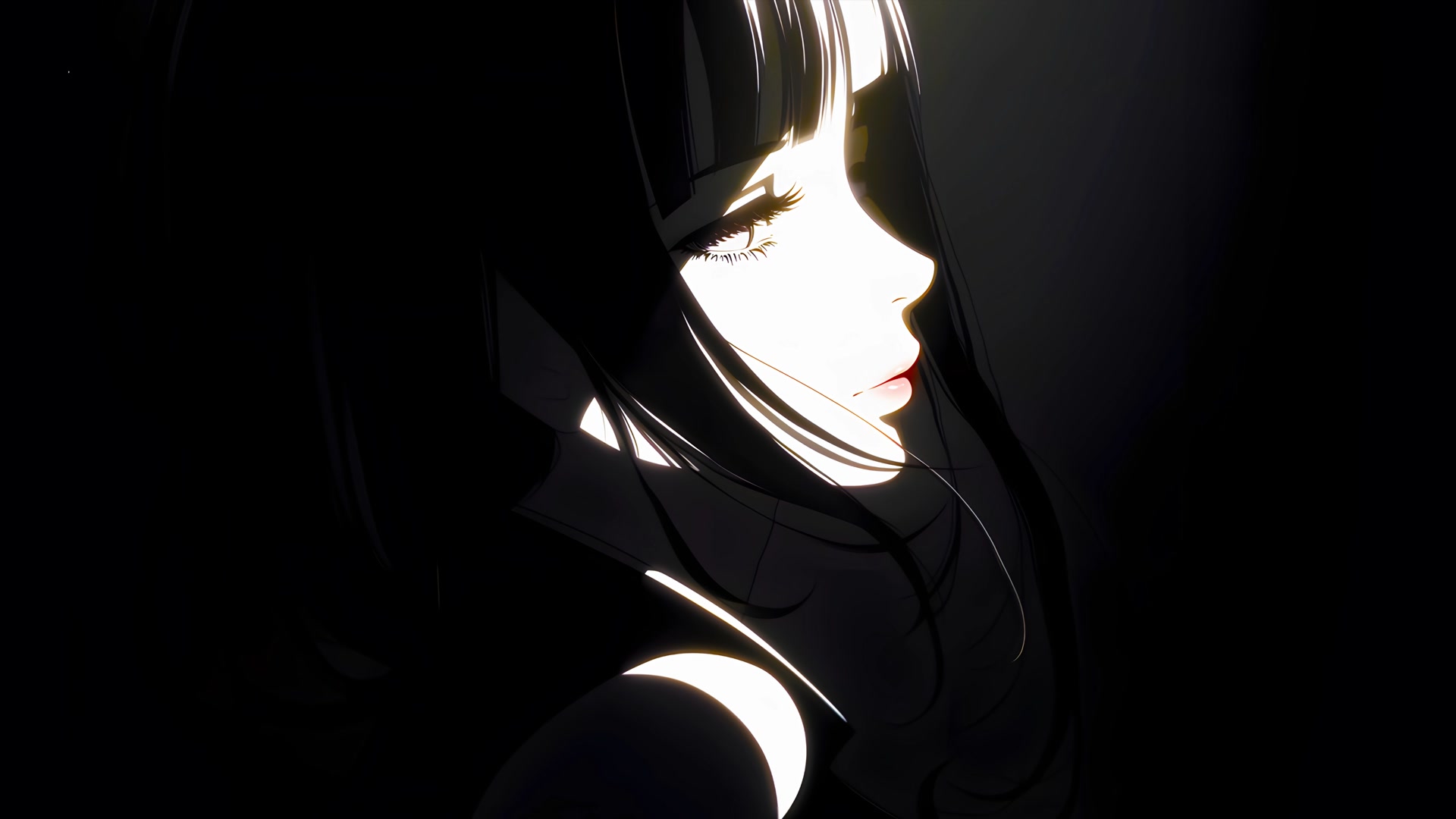 逆光侧颜少女
