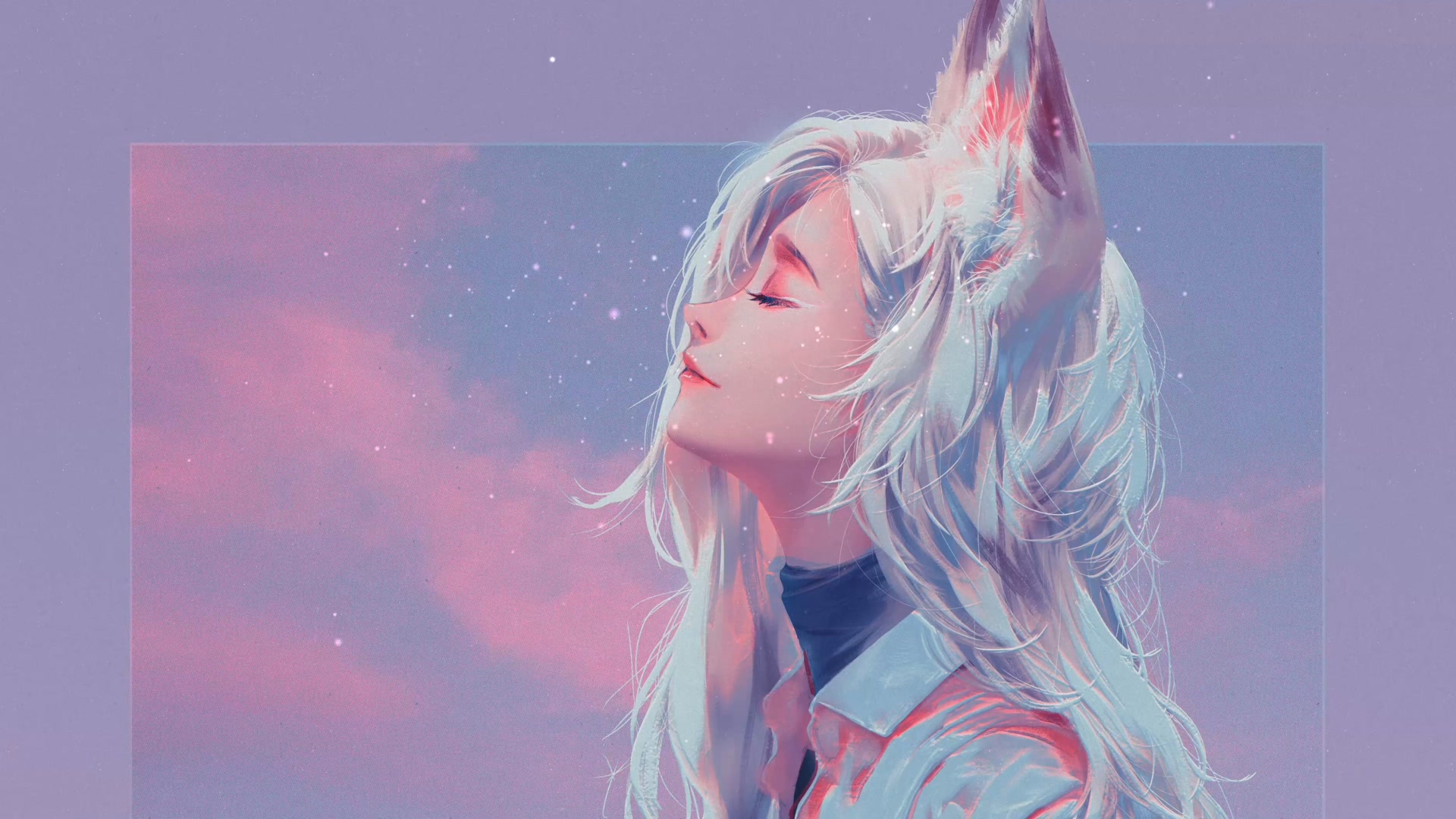 闭眼少女侧颜