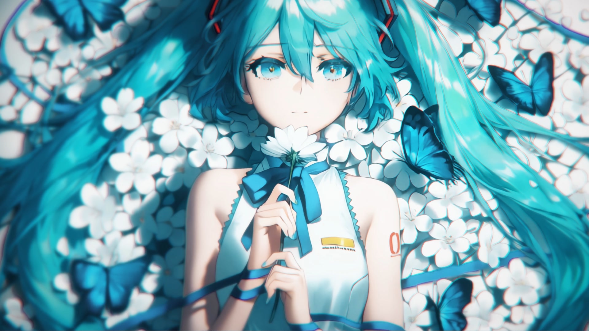 青发少女花中