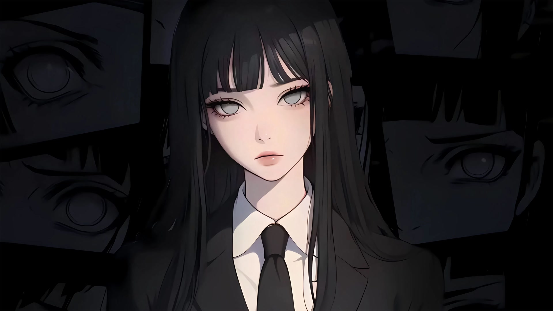 黑瞳少女凝视