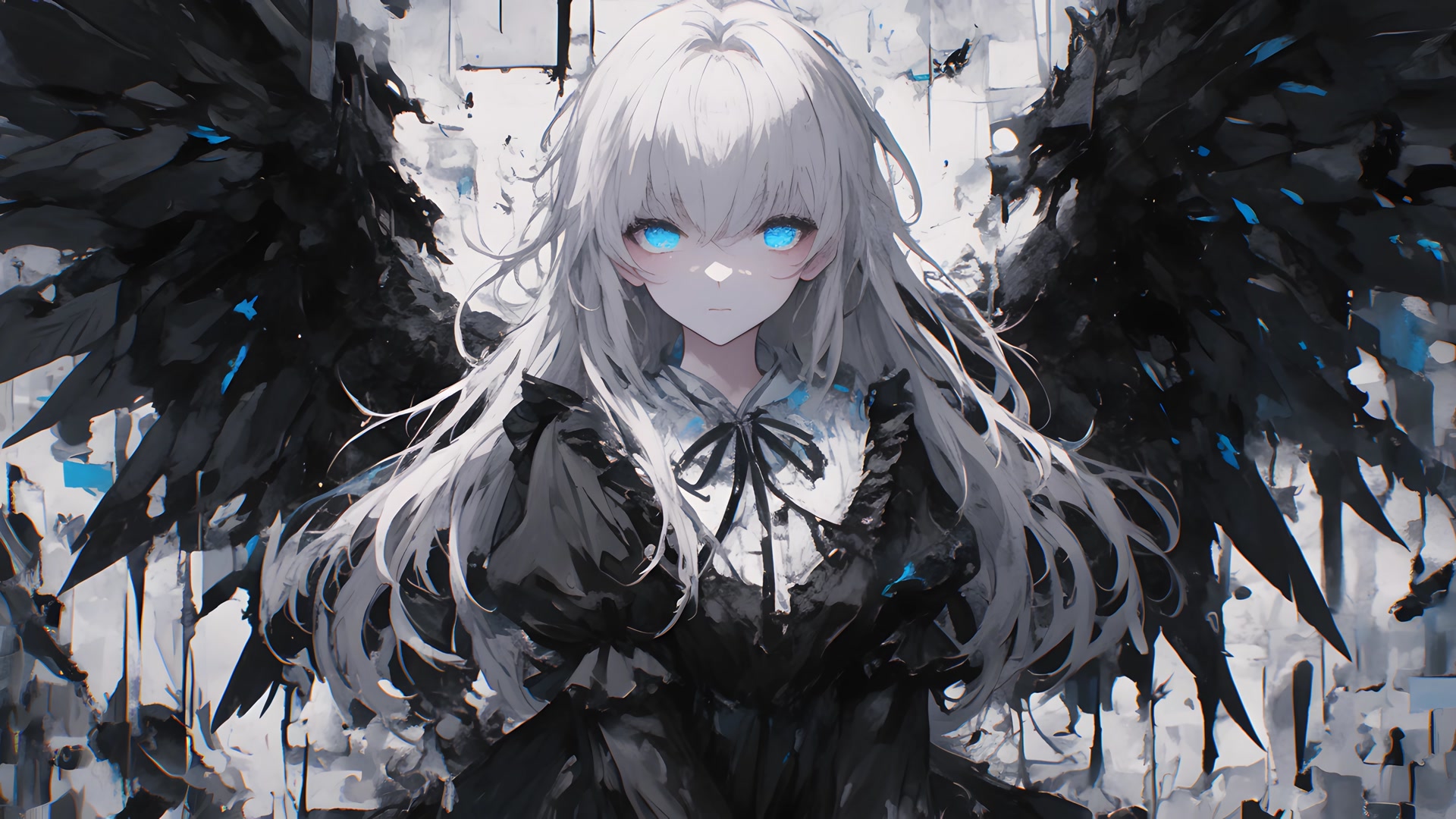 黑翼蓝眸少女