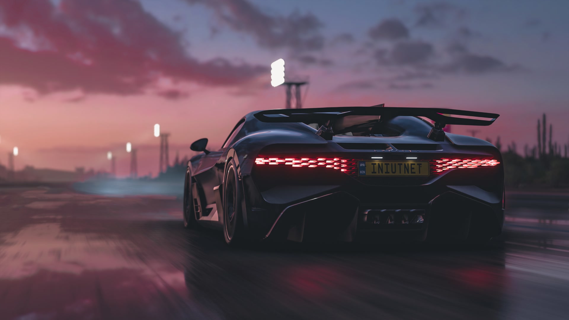 暗夜赛道跑车