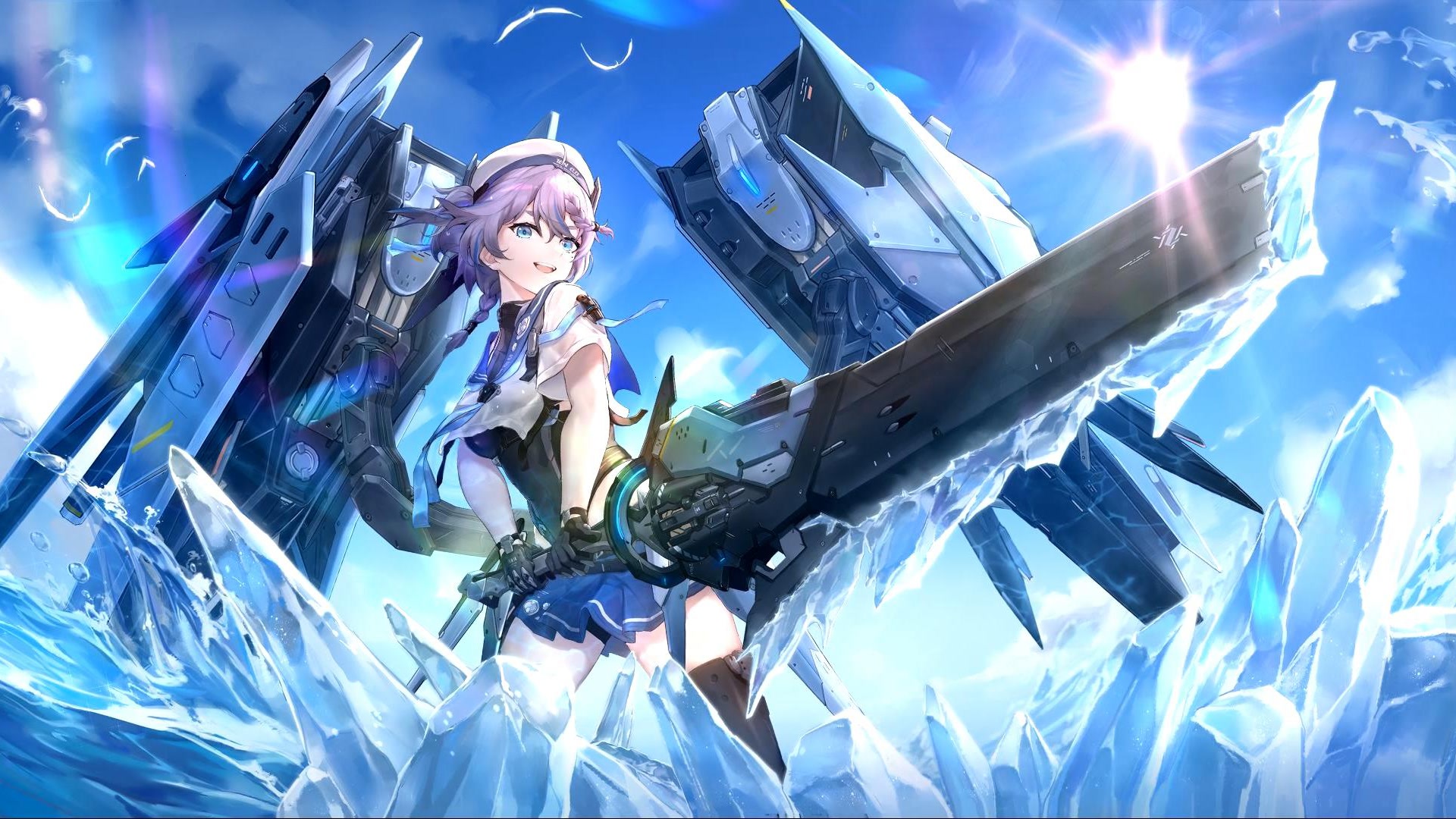 紫发少女持剑