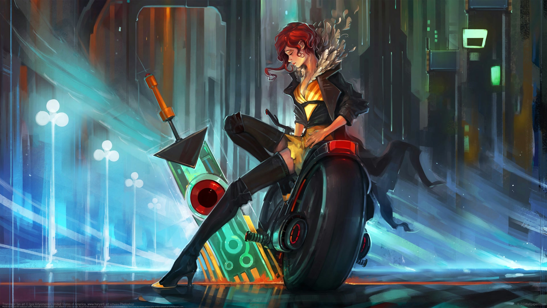 红发少女骑摩托
